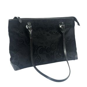 BRIGHTON Black Canvas Paisley Shoulder/Tote Bag